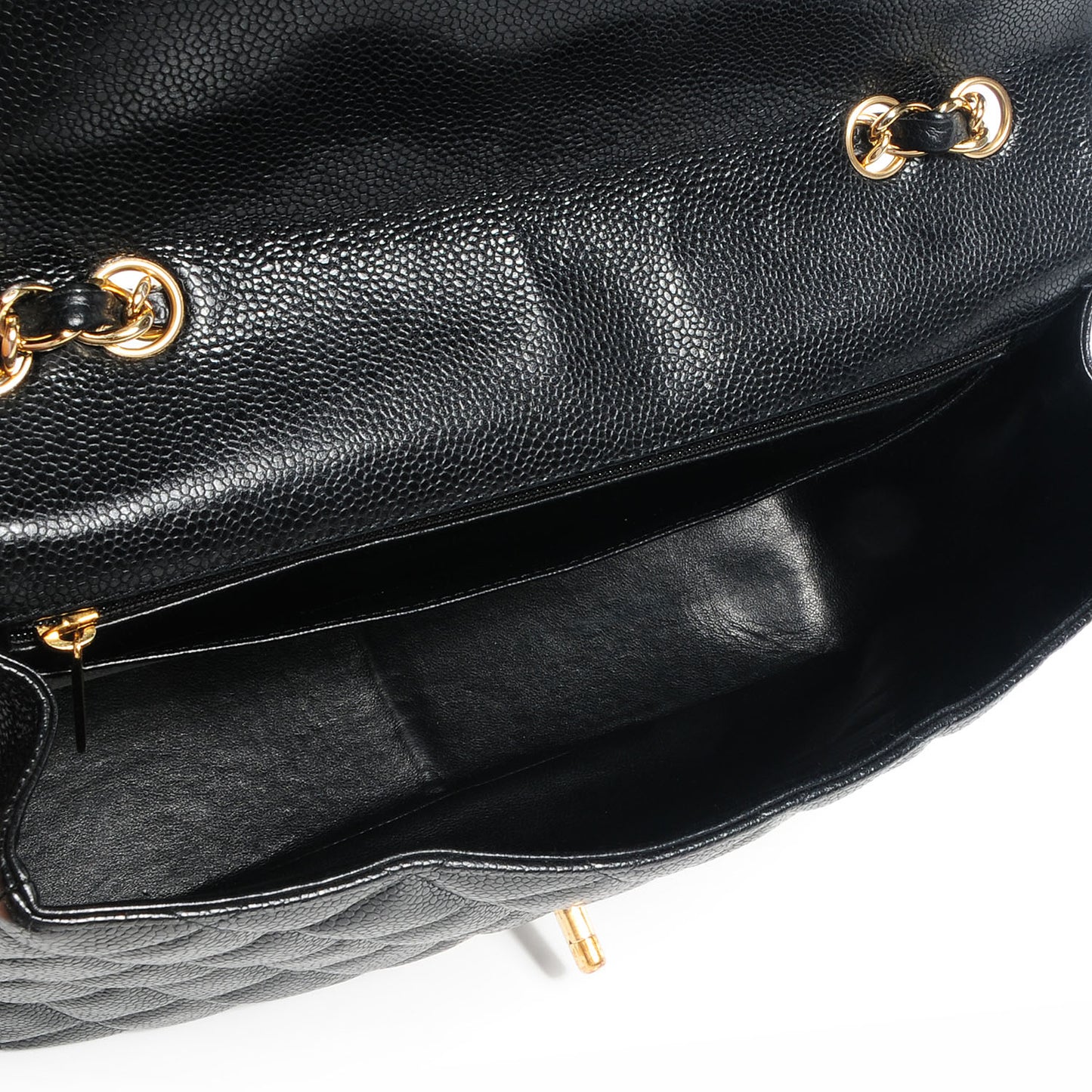 Caviar Jumbo Single Flap Black