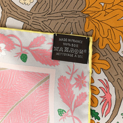 Hermes Silk Dans Les Bras De Selene Scarf 90 Vert Jaune Corail 6 of 8