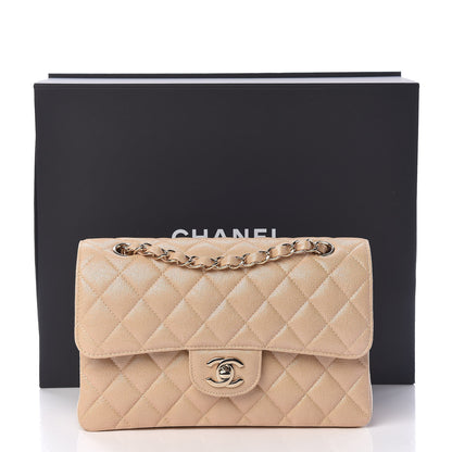 Chanel Iridescent Caviar Quilted Small Double Flap Beige 13 of 13