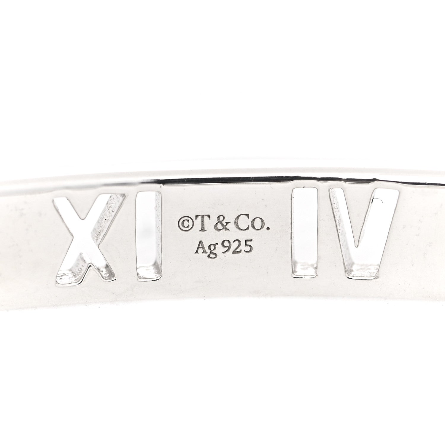 Tiffany Sterling Silver Atlas Pierced Hinged Bangle Bracelet 5 of 6