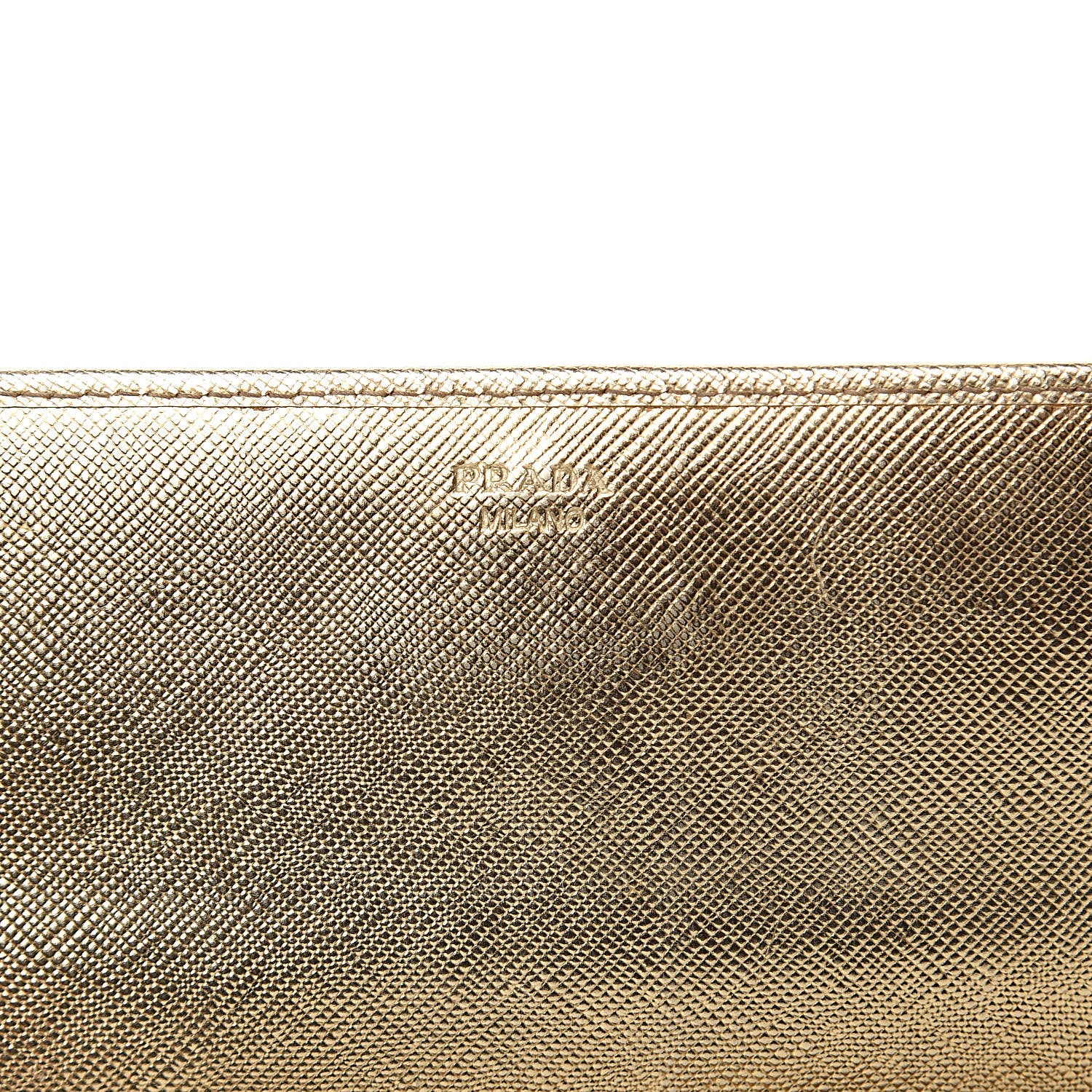 Prada Saffiano Metal Oro Chain Wallet Gold 6 of 13