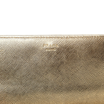 Prada Saffiano Metal Oro Chain Wallet Gold 6 of 13