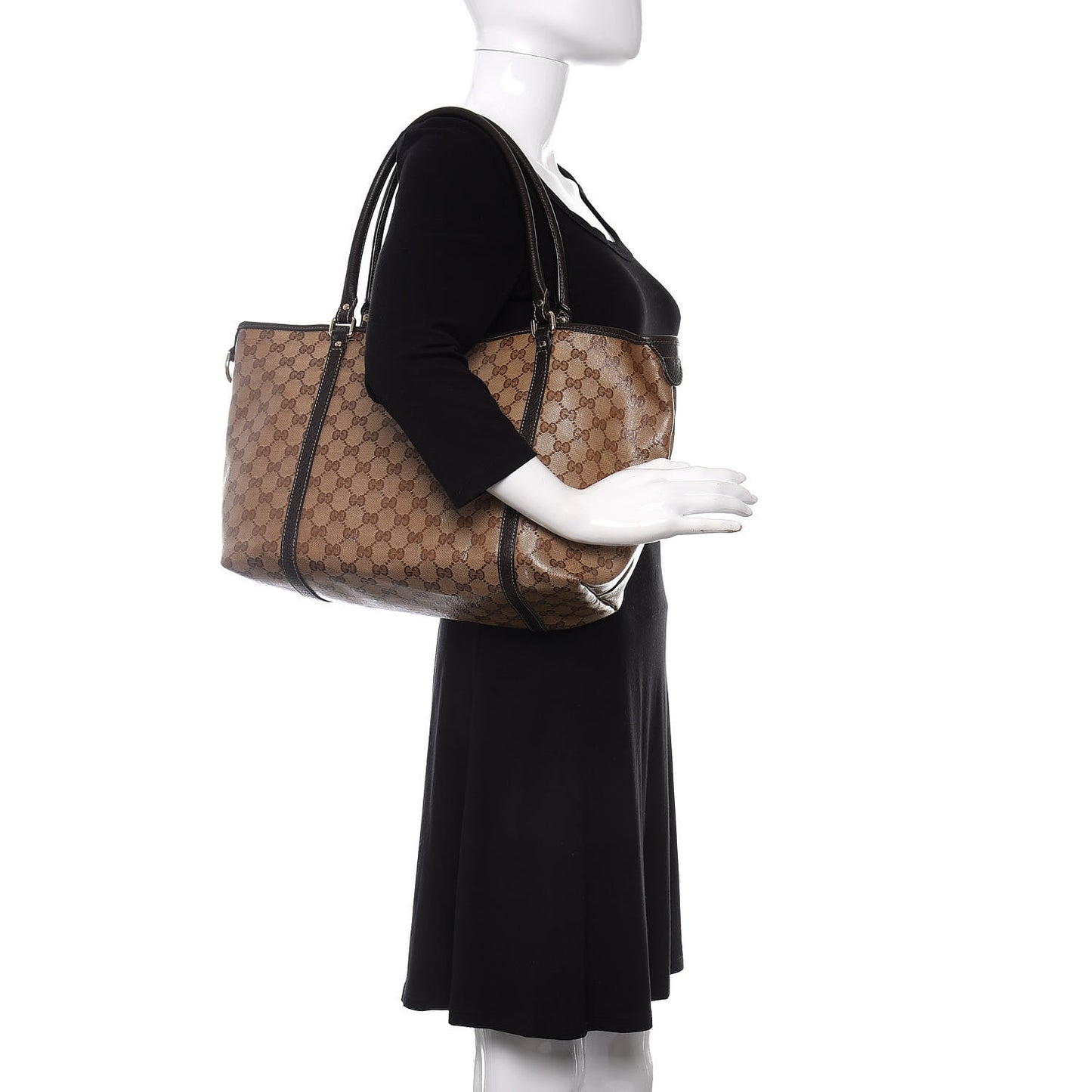 Crystal Monogram Medium Joy Tote Beige Ebony Testa di Moro