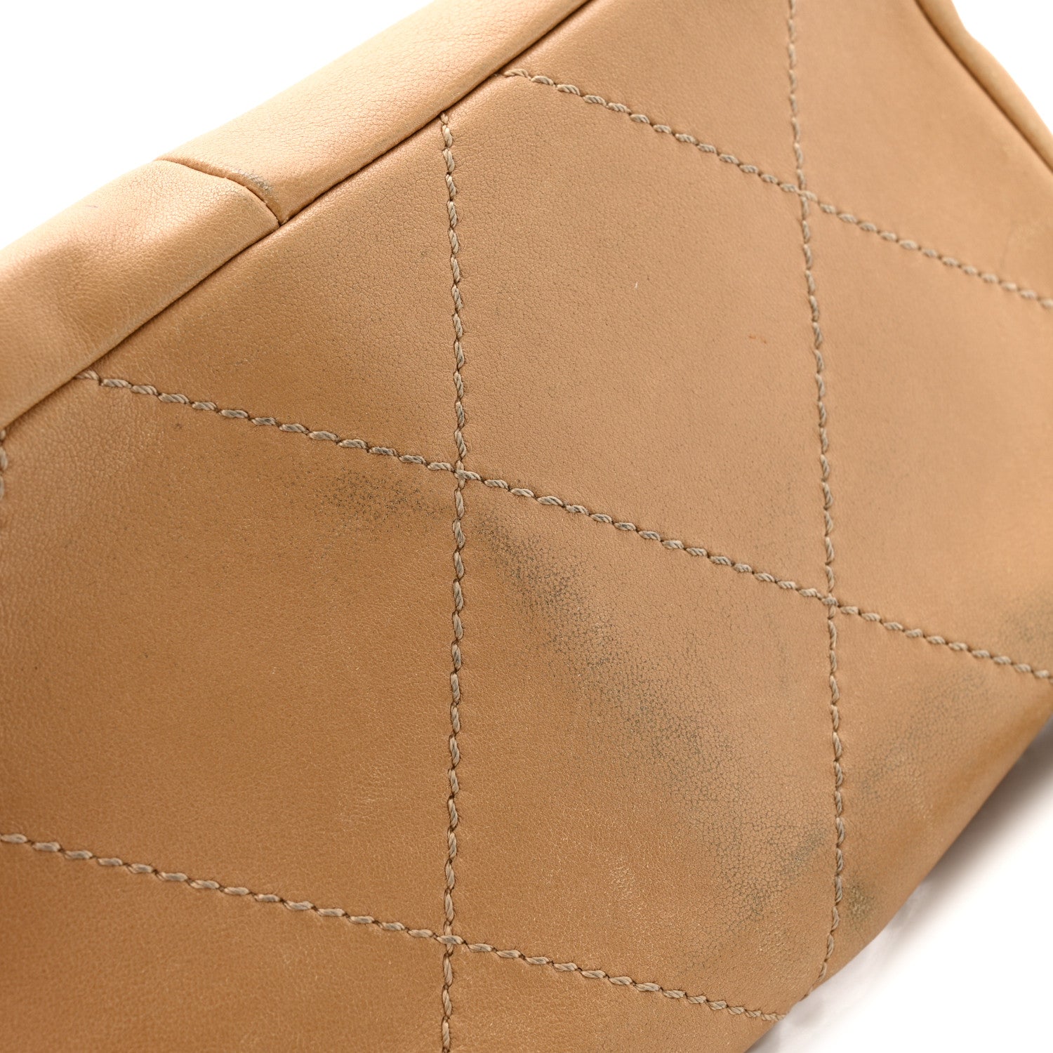Chanel Lambskin Diamond Stitched CC CC East West Flap Beige 14 of 14