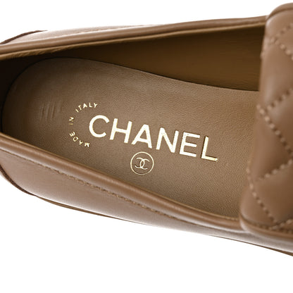 Chanel Lambskin Quilted CC Turnlock Loafers 40 Beige 7 of 9