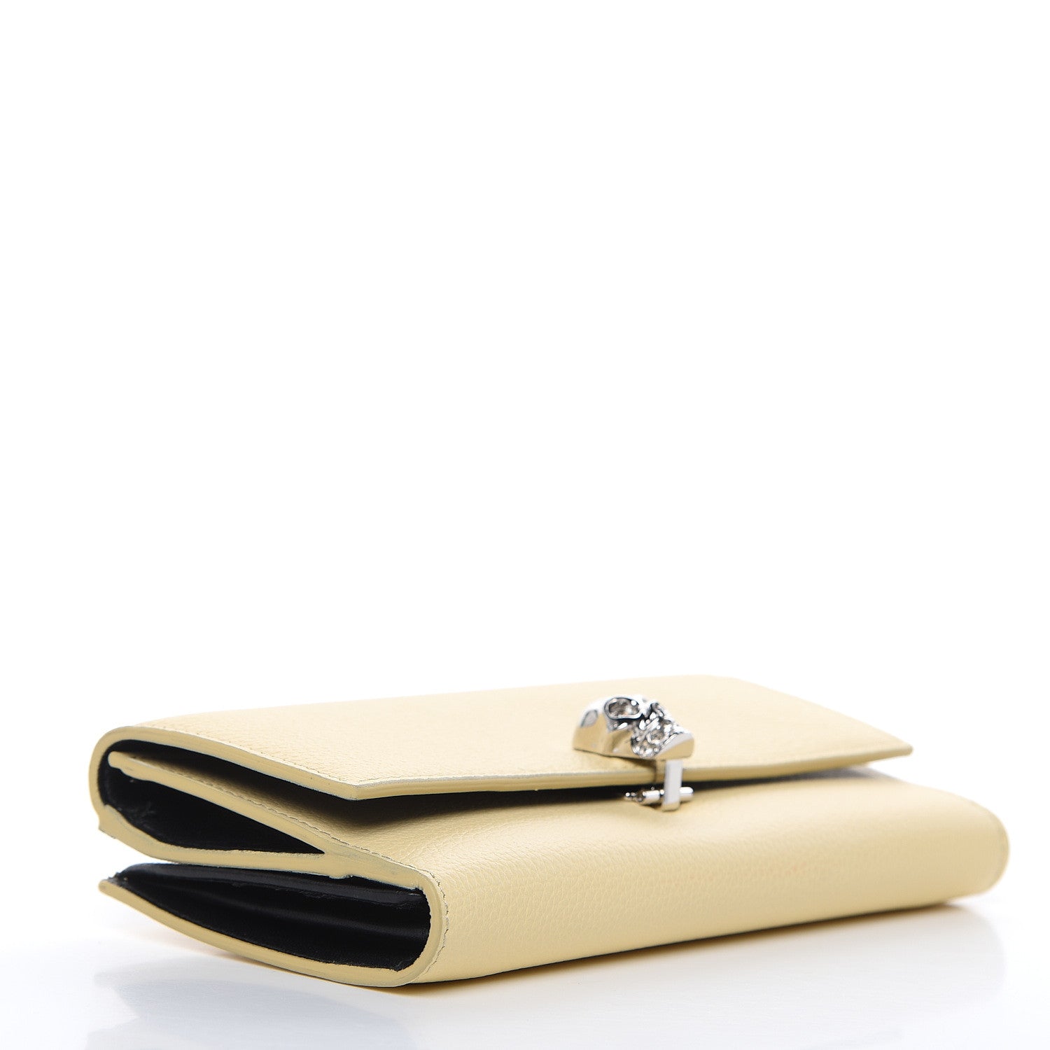 Alexander McQueen Calfskin Skull Continental Wallet Light Yellow 4 of 8