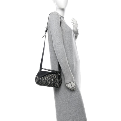 Christian Dior Oblique Mini Roller Saddle Bag With Strap Beige Black 2 of 9