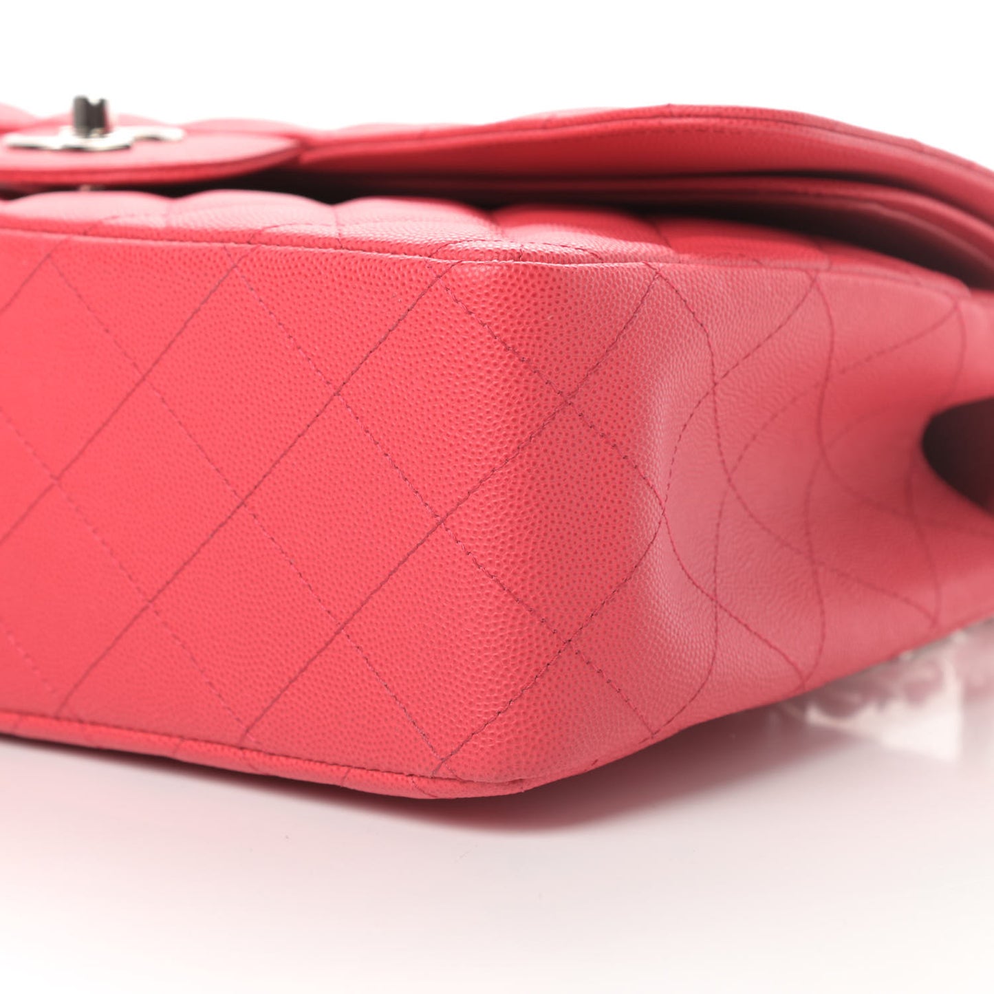 Caviar Quilted Jumbo Double Flap Dark Pink