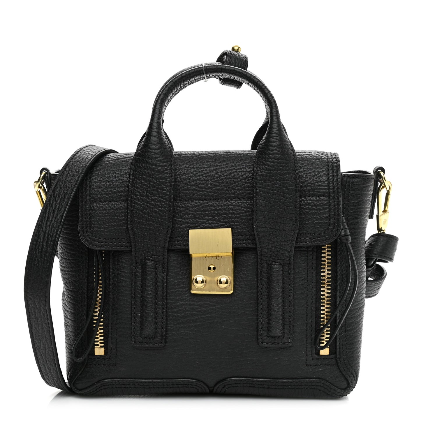 Textured Calfskin Mini Pashli Satchel Black