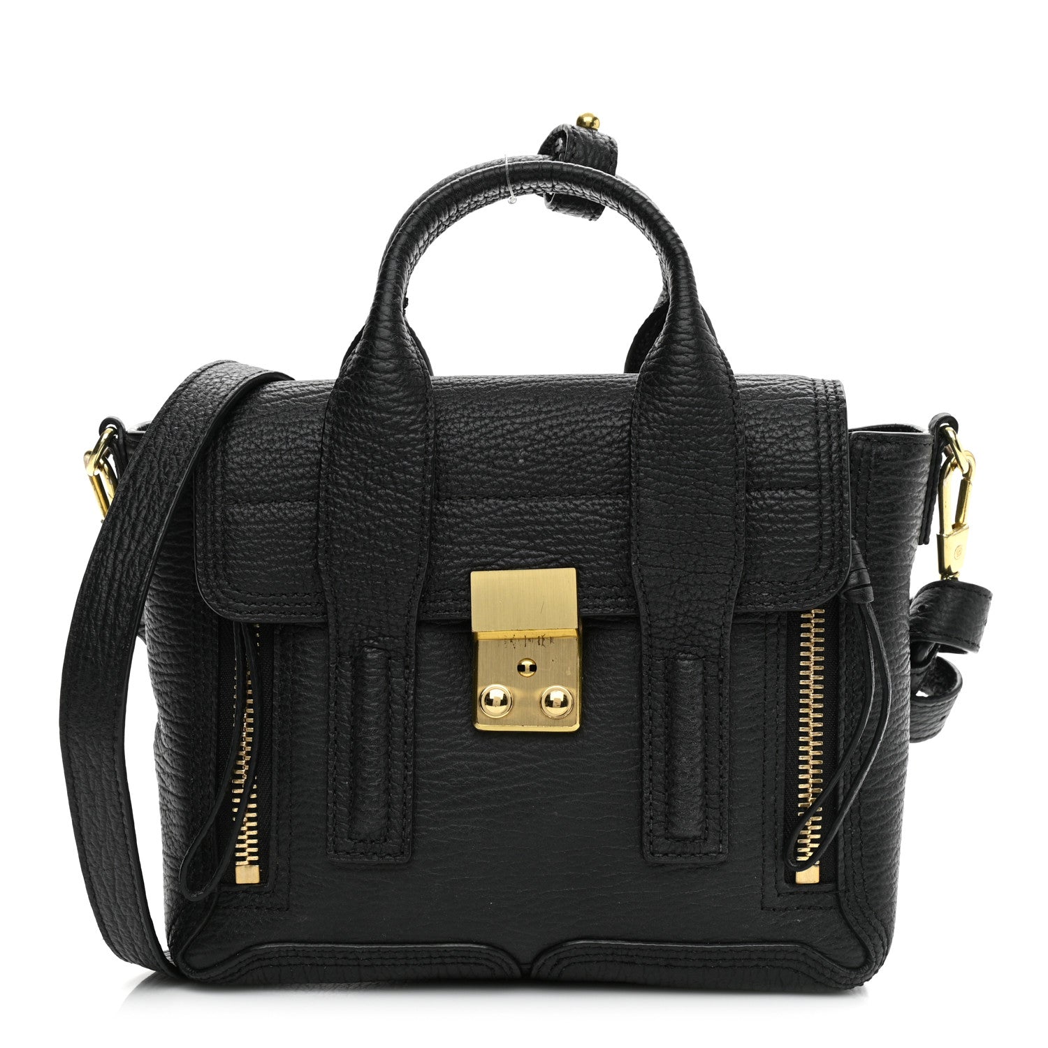 3.1 Phillip Lim Textured Calfskin Mini Pashli Satchel Black 1 of 13