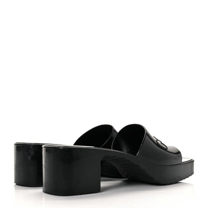 Gucci Rubber Gucci Logo Womens Platform 20/60mm Slide Sandals 36 Black 11 of 24