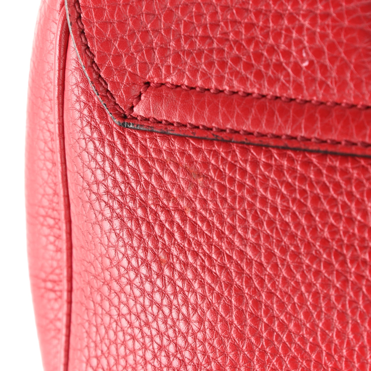Gucci Pebbled Calfskin Medium Soho Flap Crossbody Tabasco Red 13 of 13