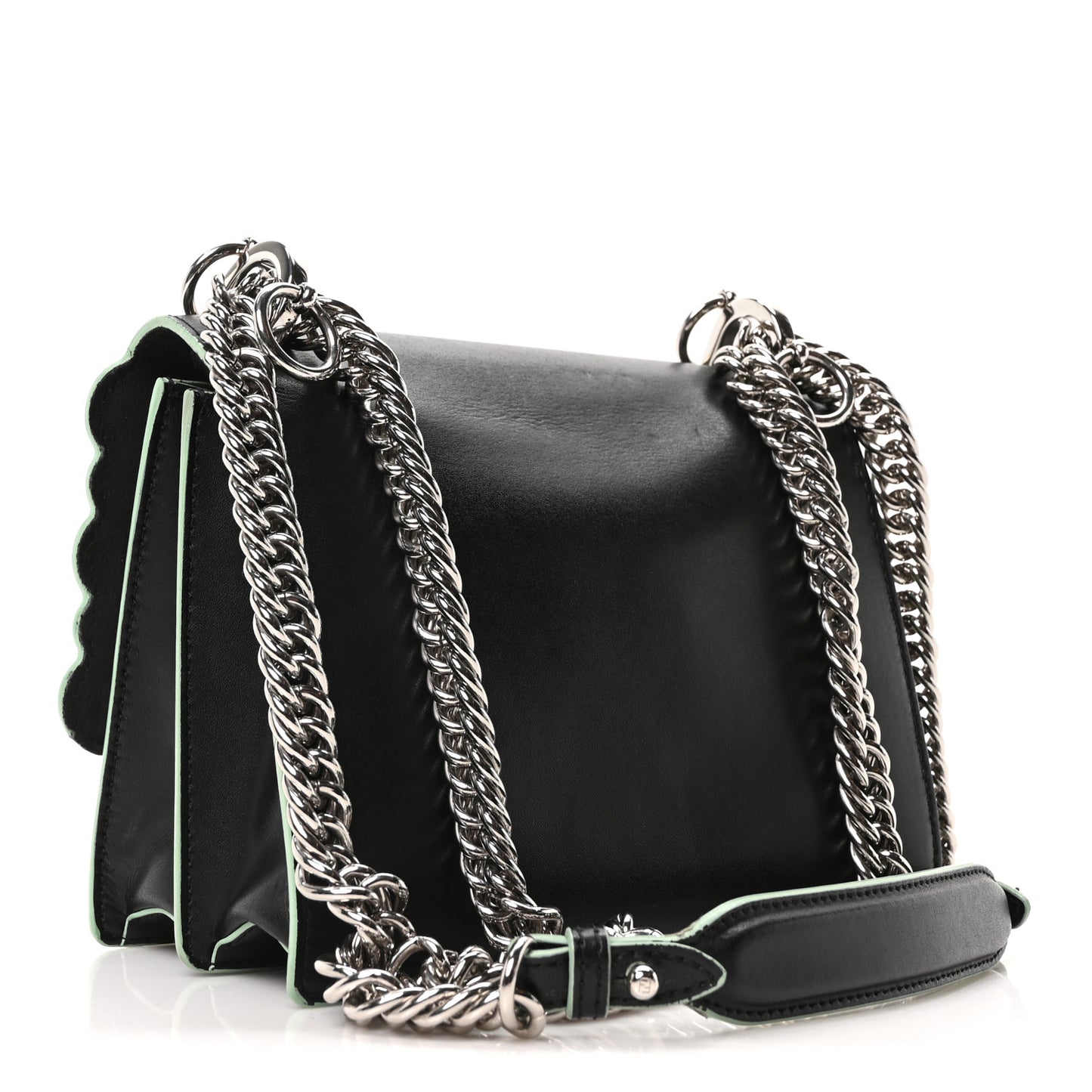 Vitello Liberty Scalloped Studded Small Kan I Shoulder Bag Black Multicolor