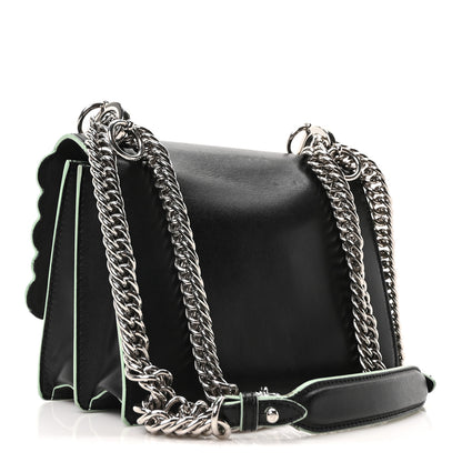 Fendi Vitello Liberty Scalloped Studded Small Kan I Shoulder Bag Black Multicolor 3 of 10