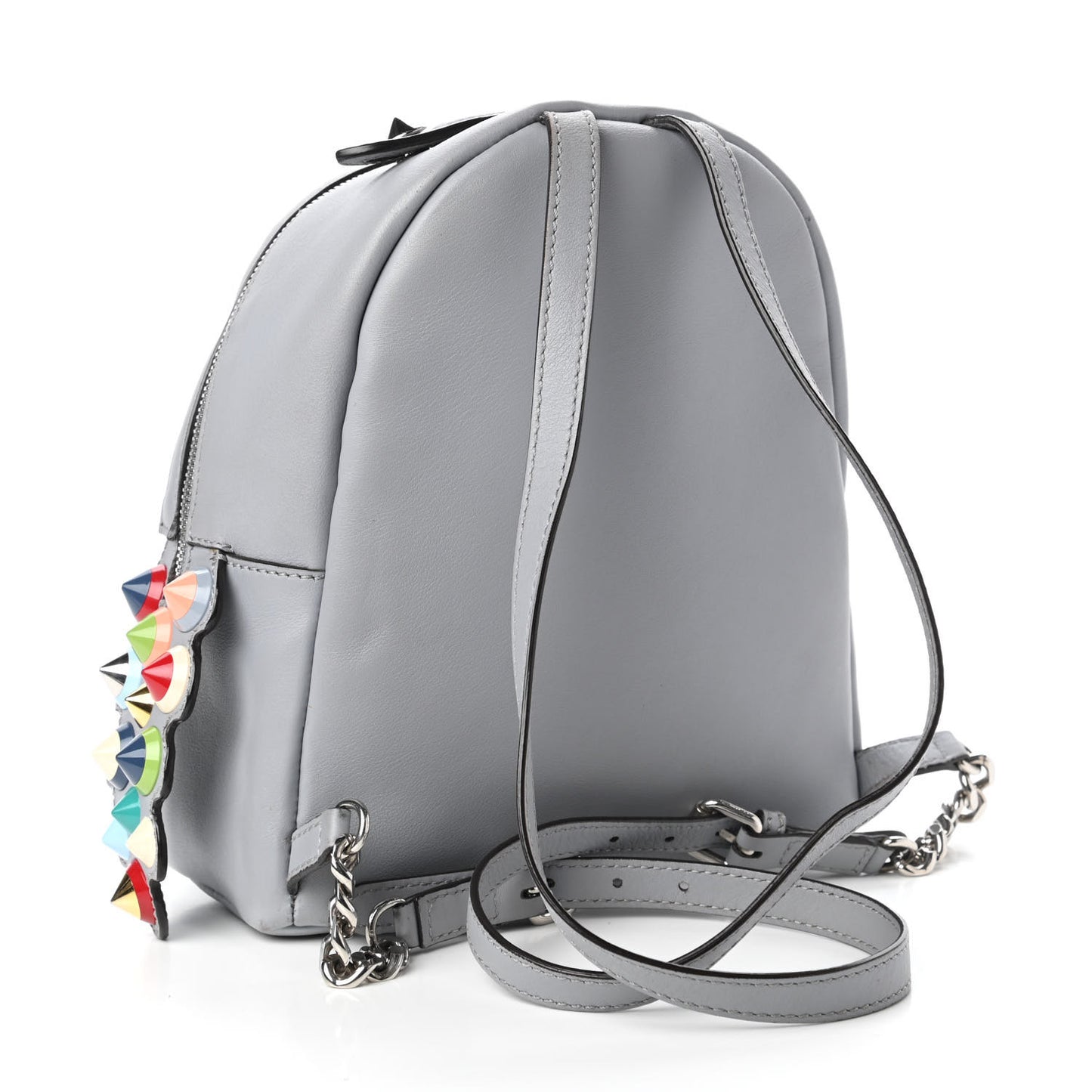 Vitello Dolce Studded Croc Tail Mini Backpack Grey