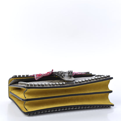 Gucci GG Supreme Monogram Crystal Bow Embroidered Small Dionysus Shoulder Bag Yellow 3 of 9