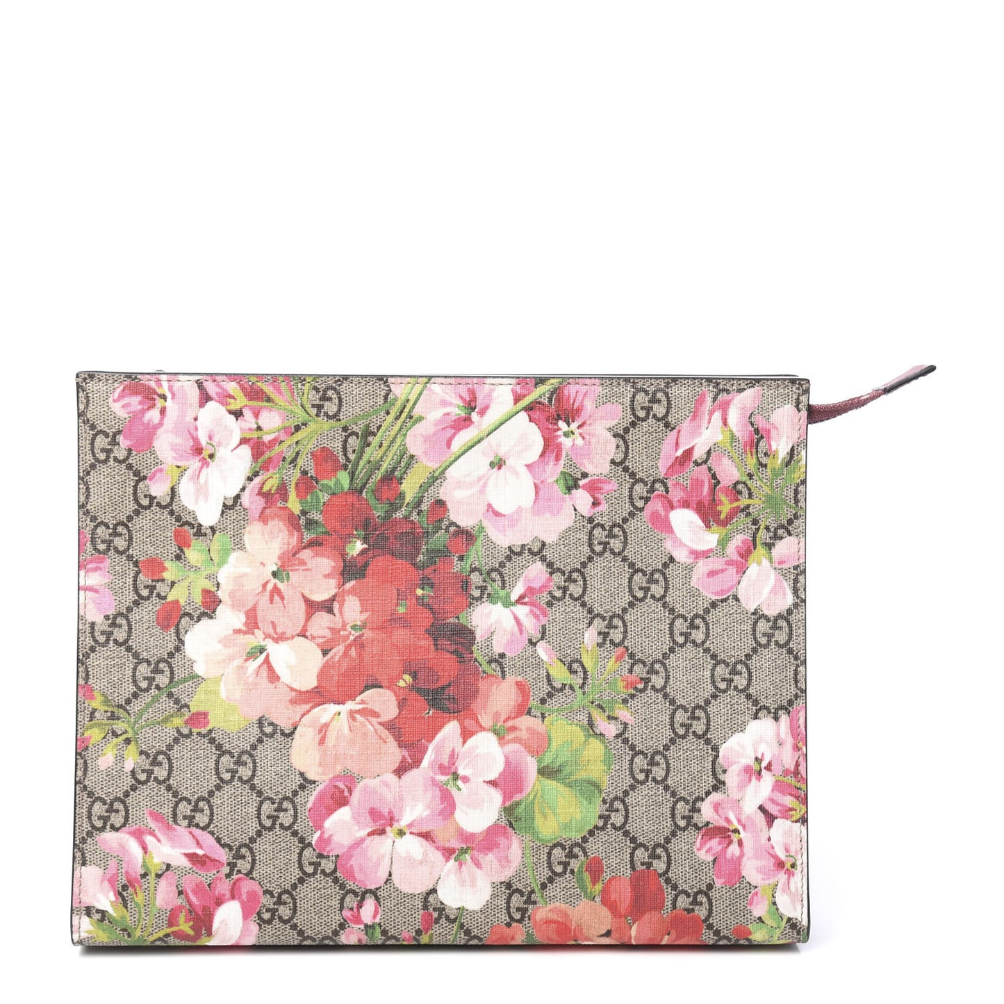 GG Supreme Monogram Blooms Large Cosmetic Case Beige Multicolor Dry Rose