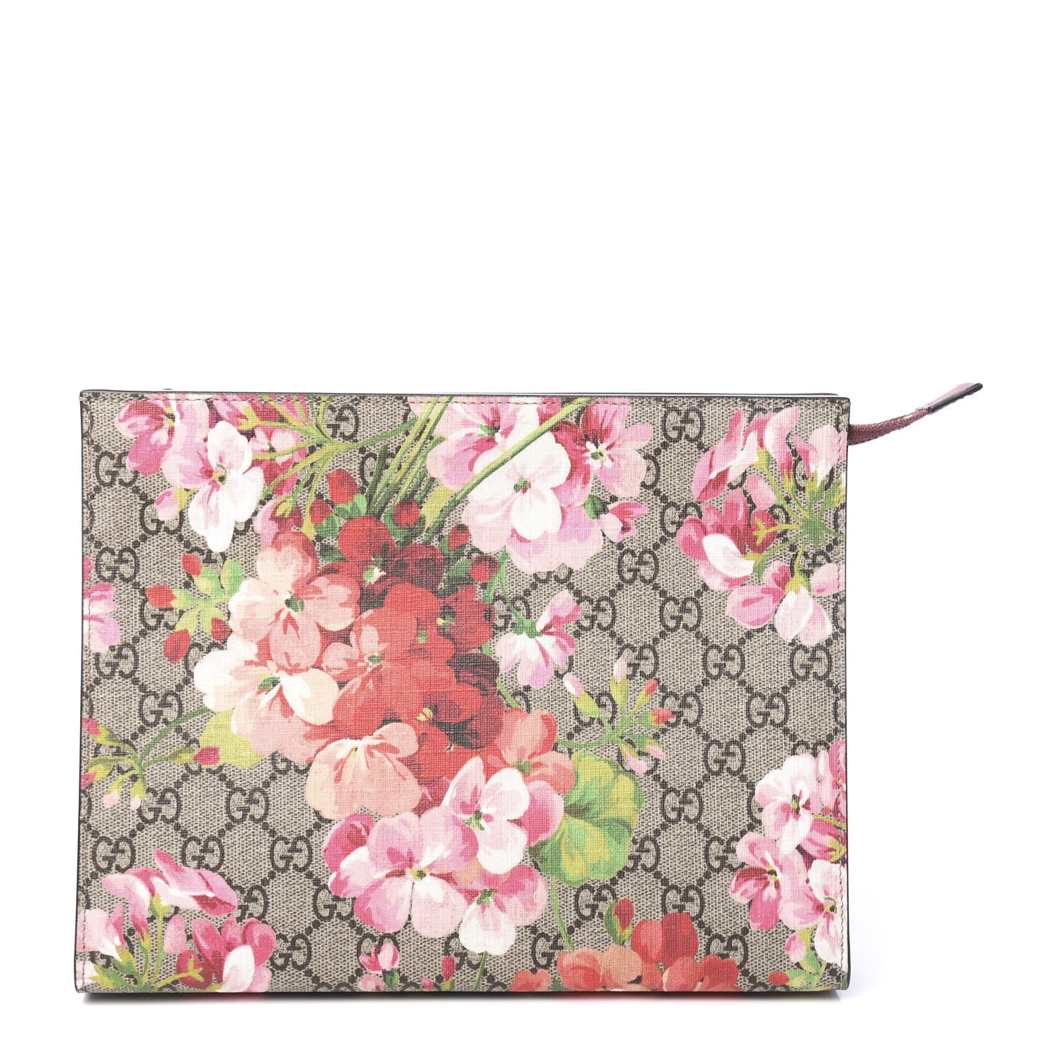 Gucci GG Supreme Monogram Blooms Large Cosmetic Case Beige Multicolor Dry Rose 1 of 9