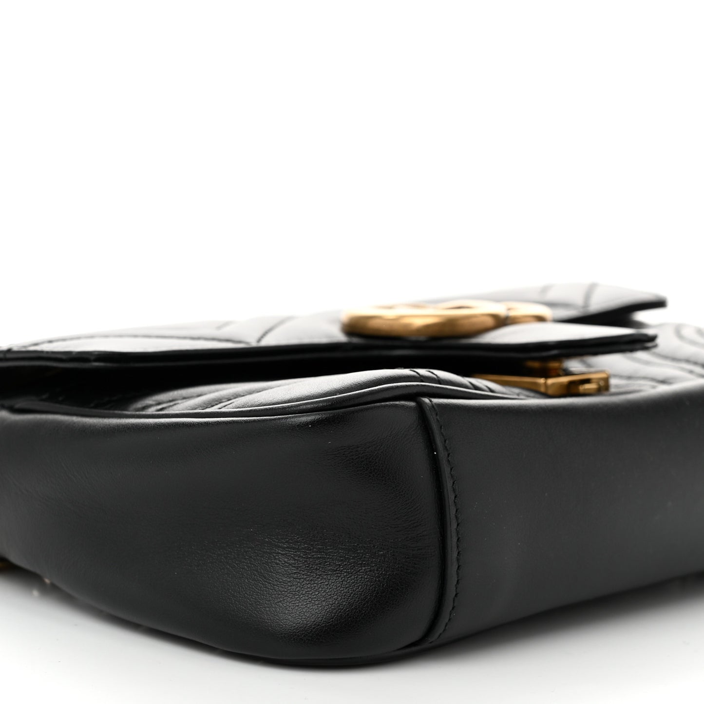Calfskin Matelasse Mini GG Marmont Shoulder Bag Black