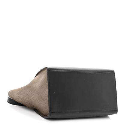 Celine Pony Hair Smooth Calfskin Tri-Color Medium Trapeze Blue Taupe Black 4 of 11