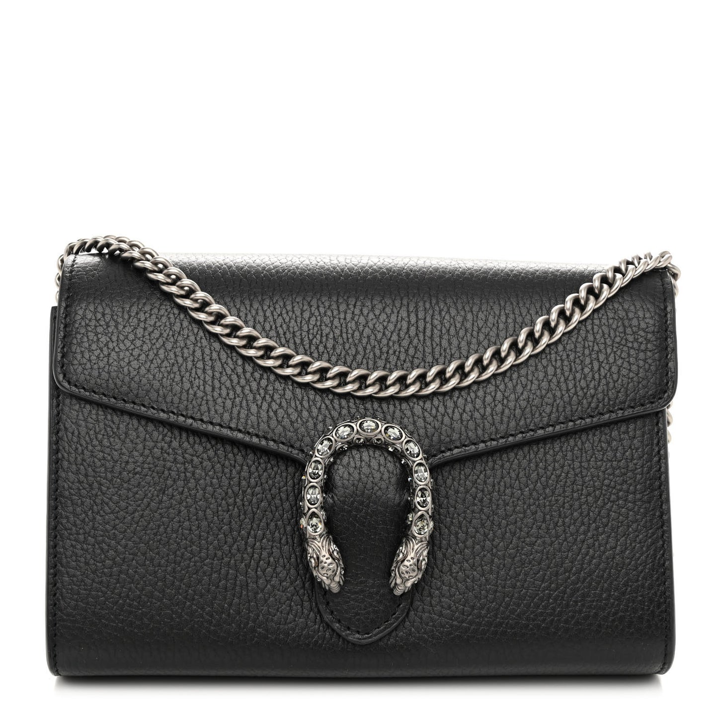 Calfskin Mini Dionysus Chain Wallet Black