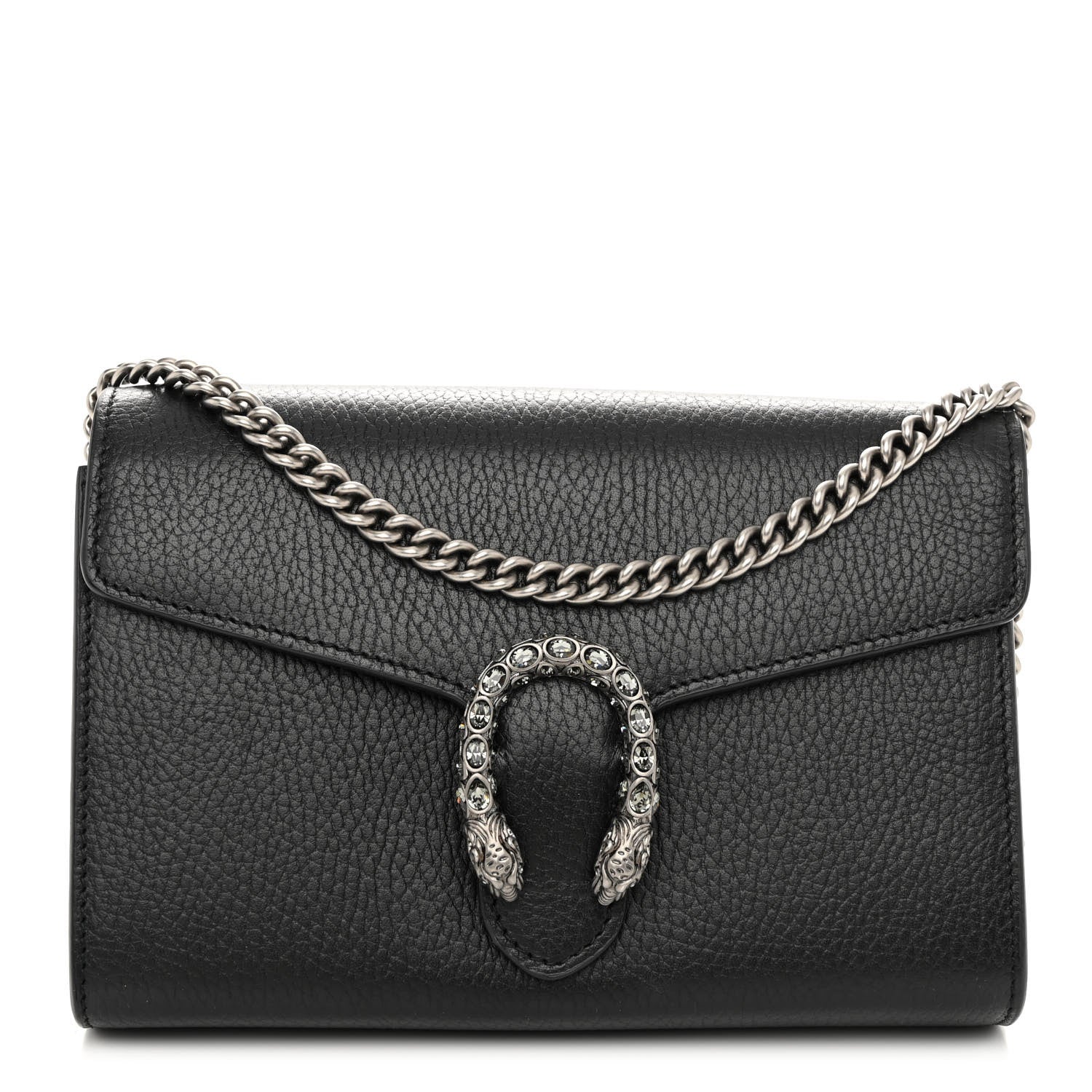 Gucci Calfskin Mini Dionysus Chain Wallet Black 1 of 9