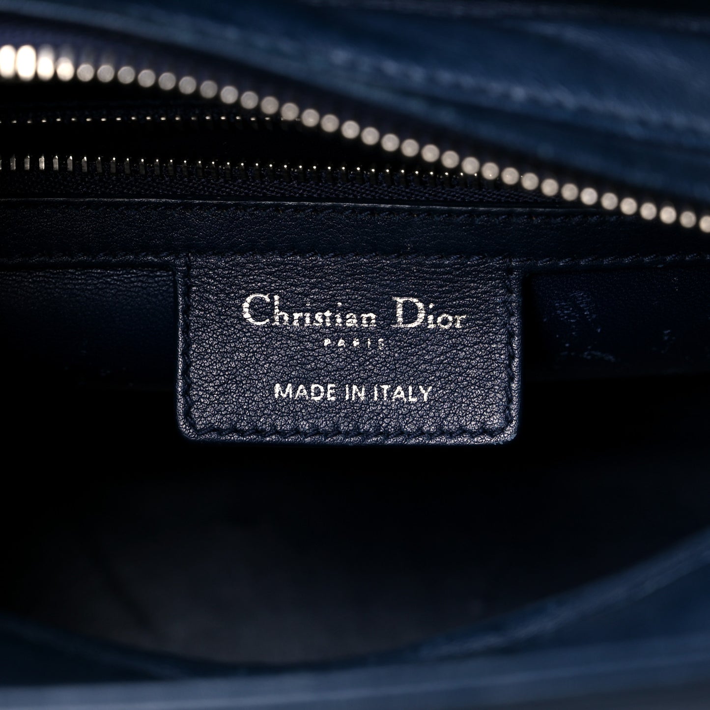 Calfskin Flower Printed Medium Lady Dior Navy Multicolor