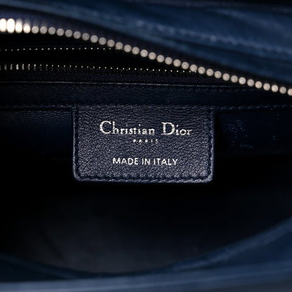 Christian Dior Calfskin Flower Printed Medium Lady Dior Navy Multicolor 5 of 16