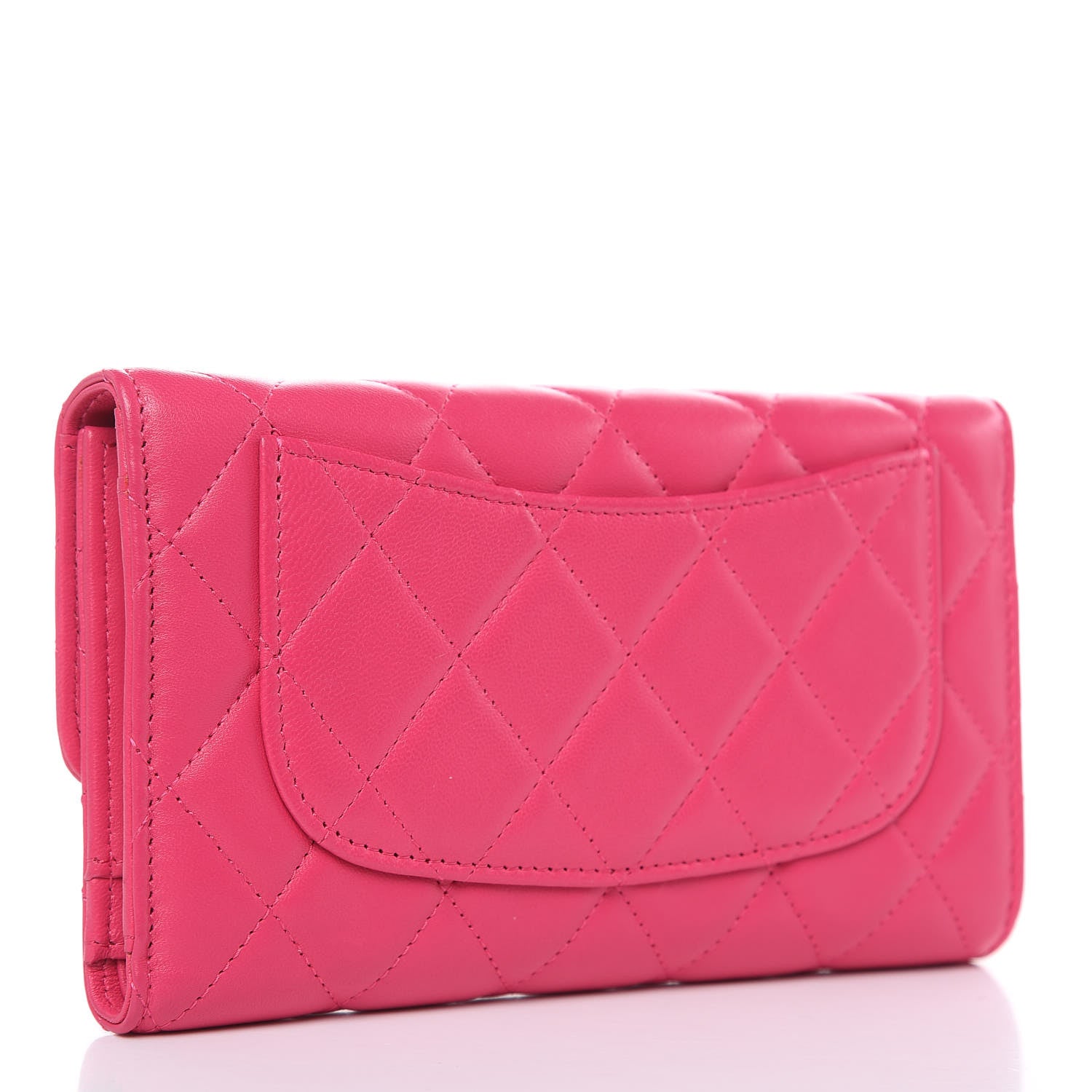 Chanel Lambskin Quilted Large Flap Wallet Pink 3 of 13
