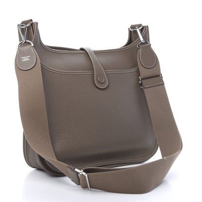 Hermes Taurillon Clemence Evelyne III PM Etoupe 2 of 9