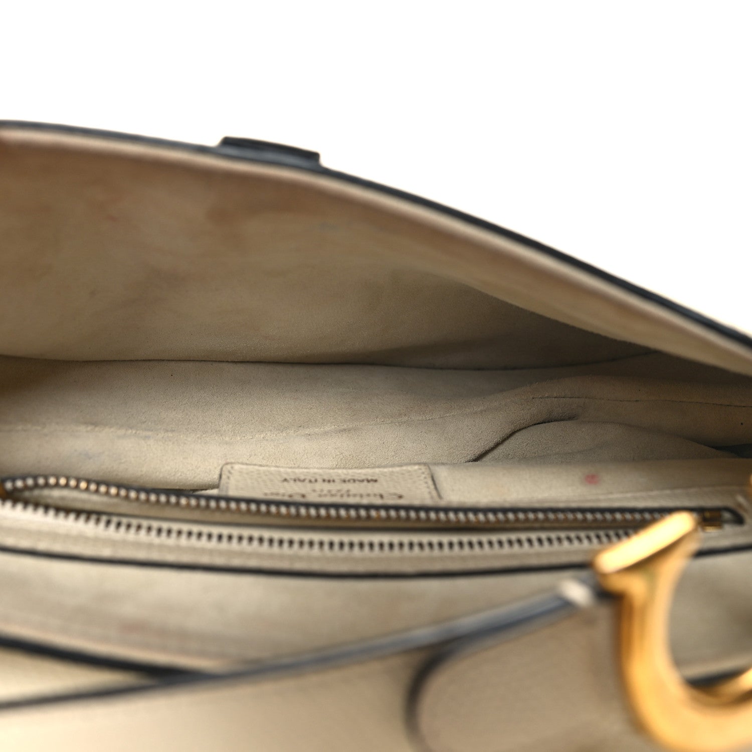 Christian Dior Grained Calfskin Saddle Bag White 5 of 14