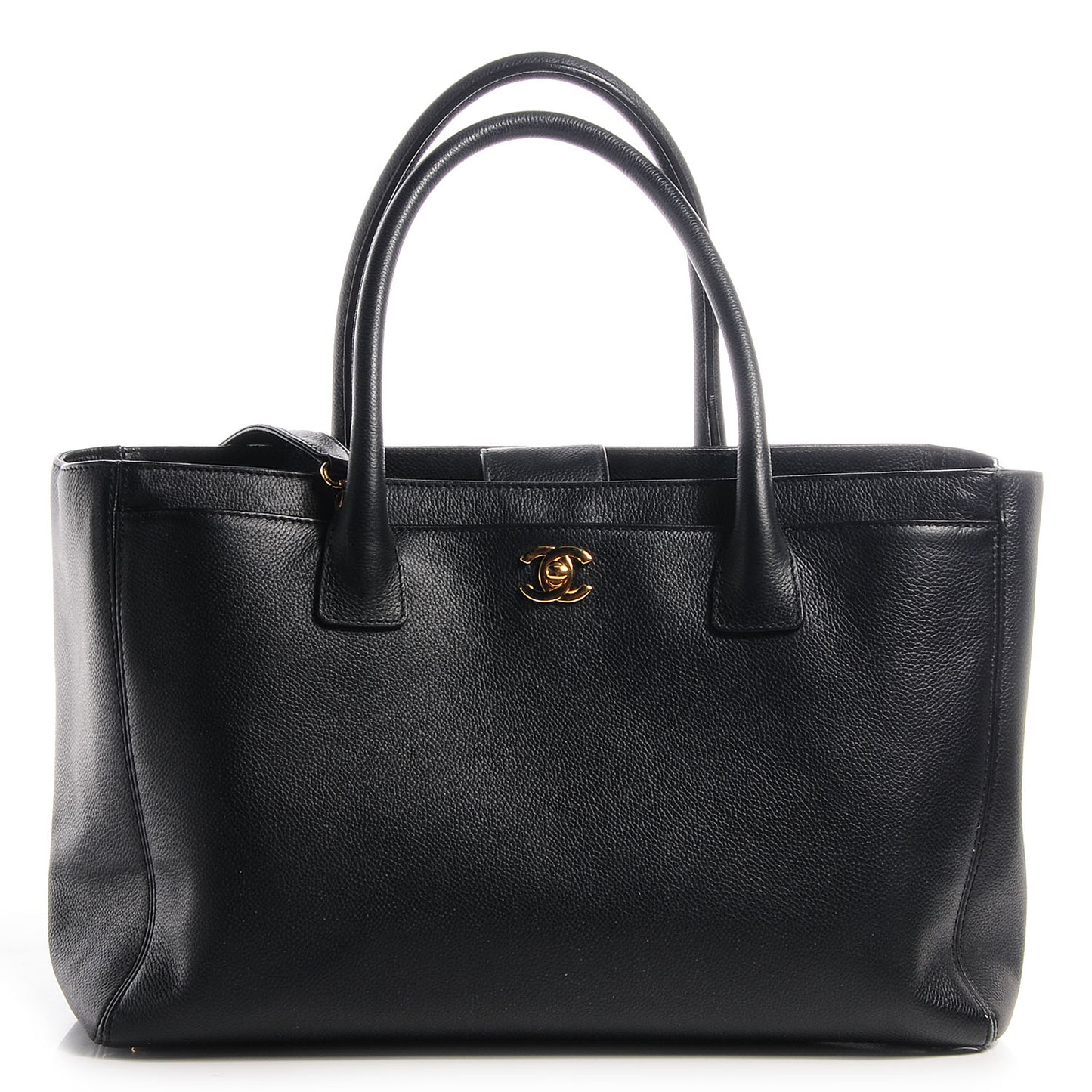 Calfskin Cerf Shopper Tote Black