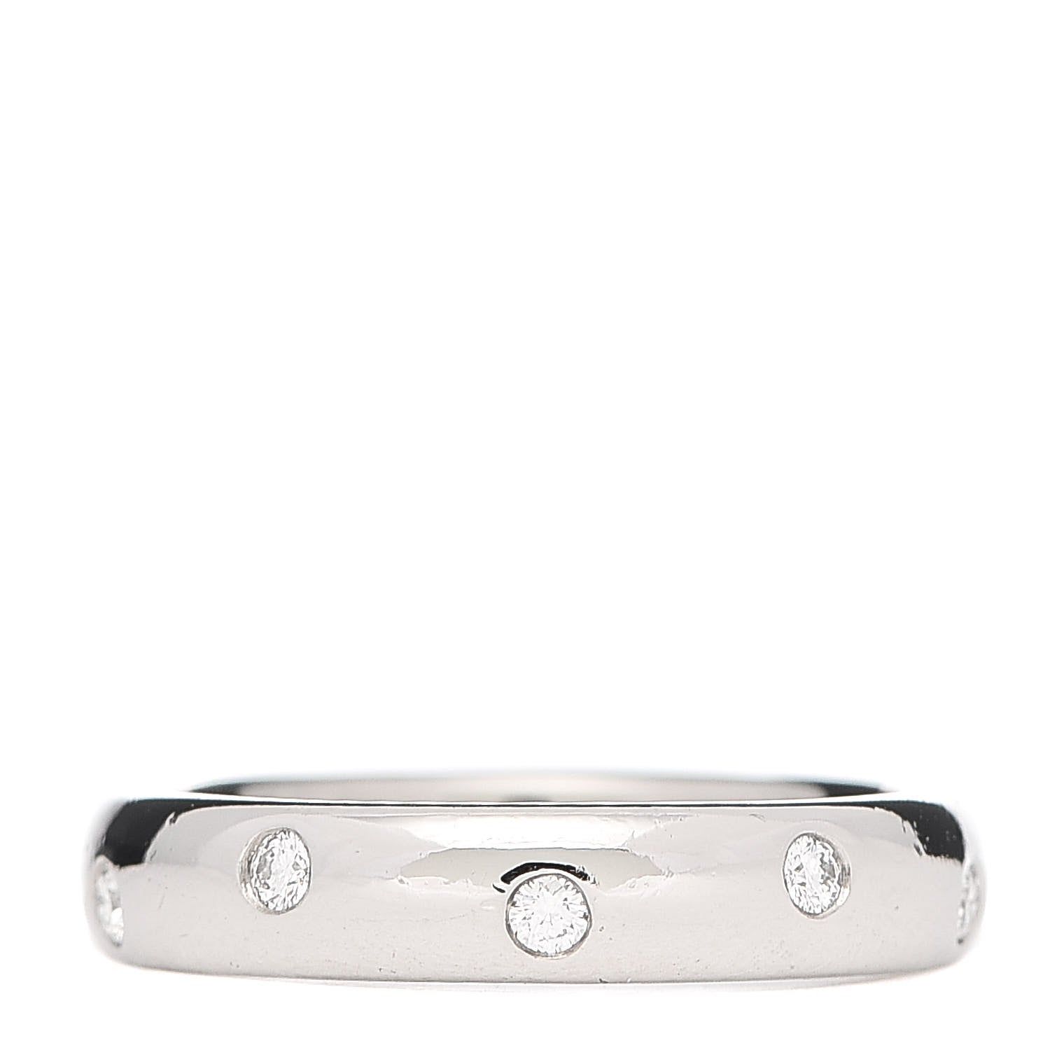 Tiffany Platinum Diamond 4mm Etoile Band Ring 56 7.5 1 of 6