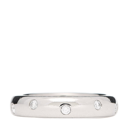 Tiffany Platinum Diamond 4mm Etoile Band Ring 56 7.5 1 of 6