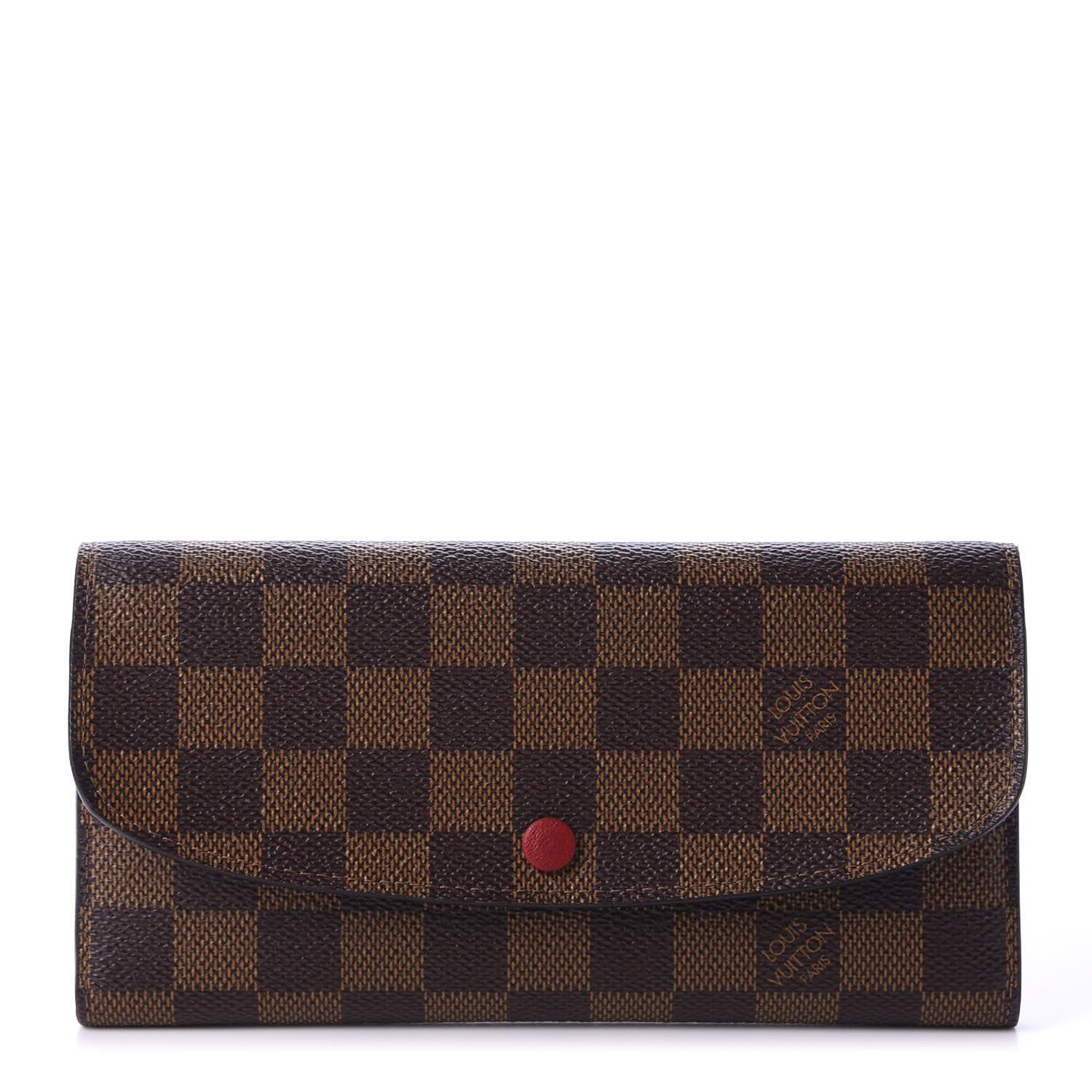 Louis Vuitton Damier Ebene Emilie Wallet Red 1 of 10