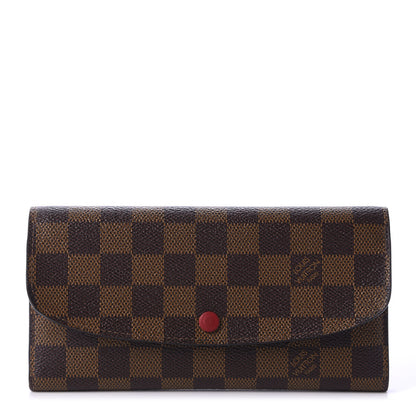 Louis Vuitton Damier Ebene Emilie Wallet Red 1 of 10