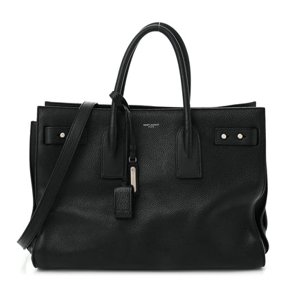 Saint Laurent Grained Calfskin Medium Souple Sac De Jour Black 1 of 12