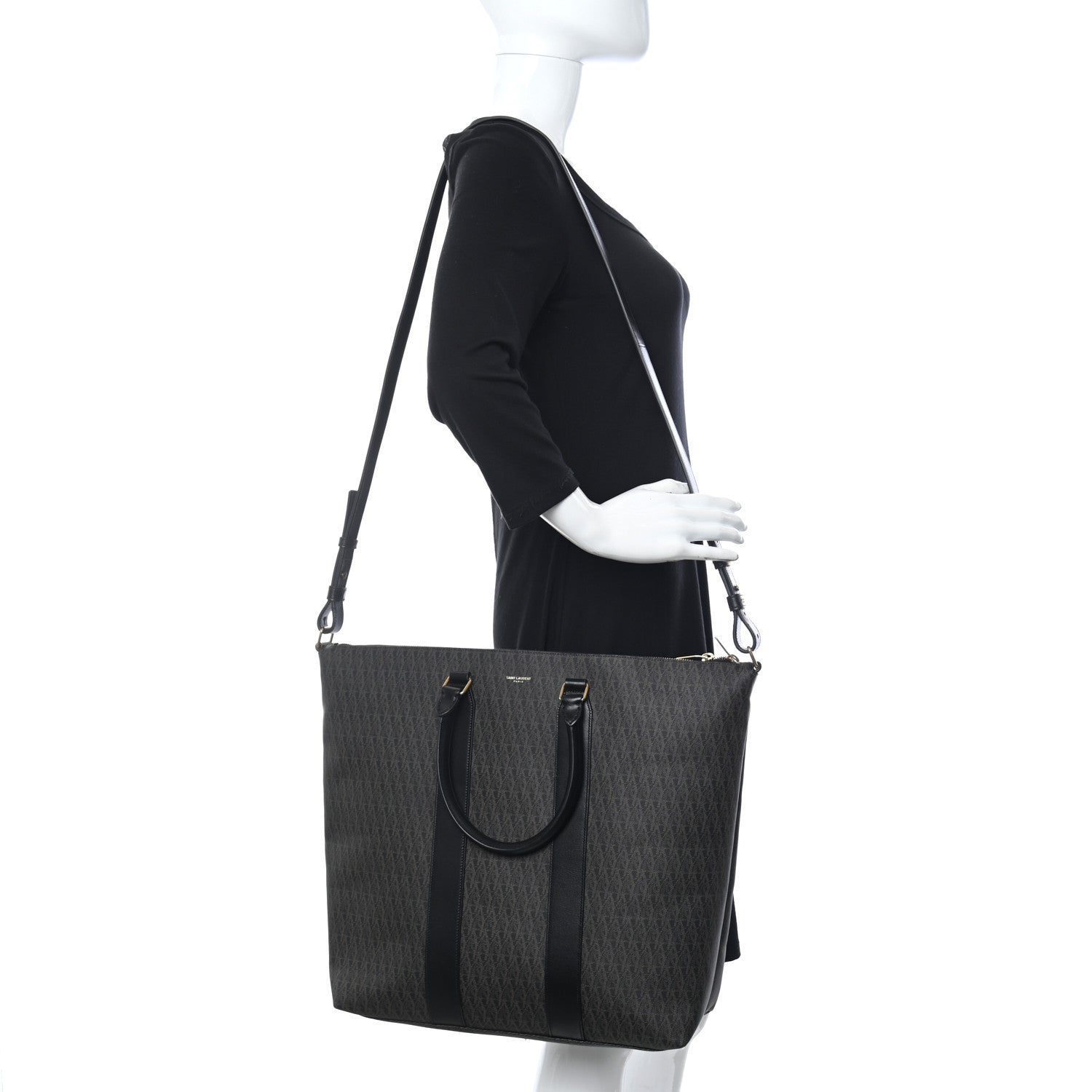 Saint Laurent Toile Classic Monogram Tote Black 3 of 10