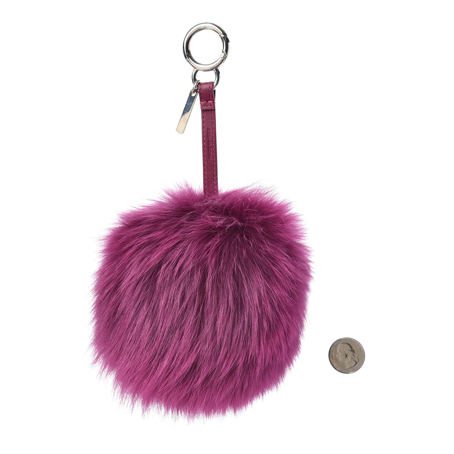 Fendi Fox Fur Shiny Nappa Bi-Color P ABCharm Bag Charm Fucsia Giallo Ciclamino 2 of 3