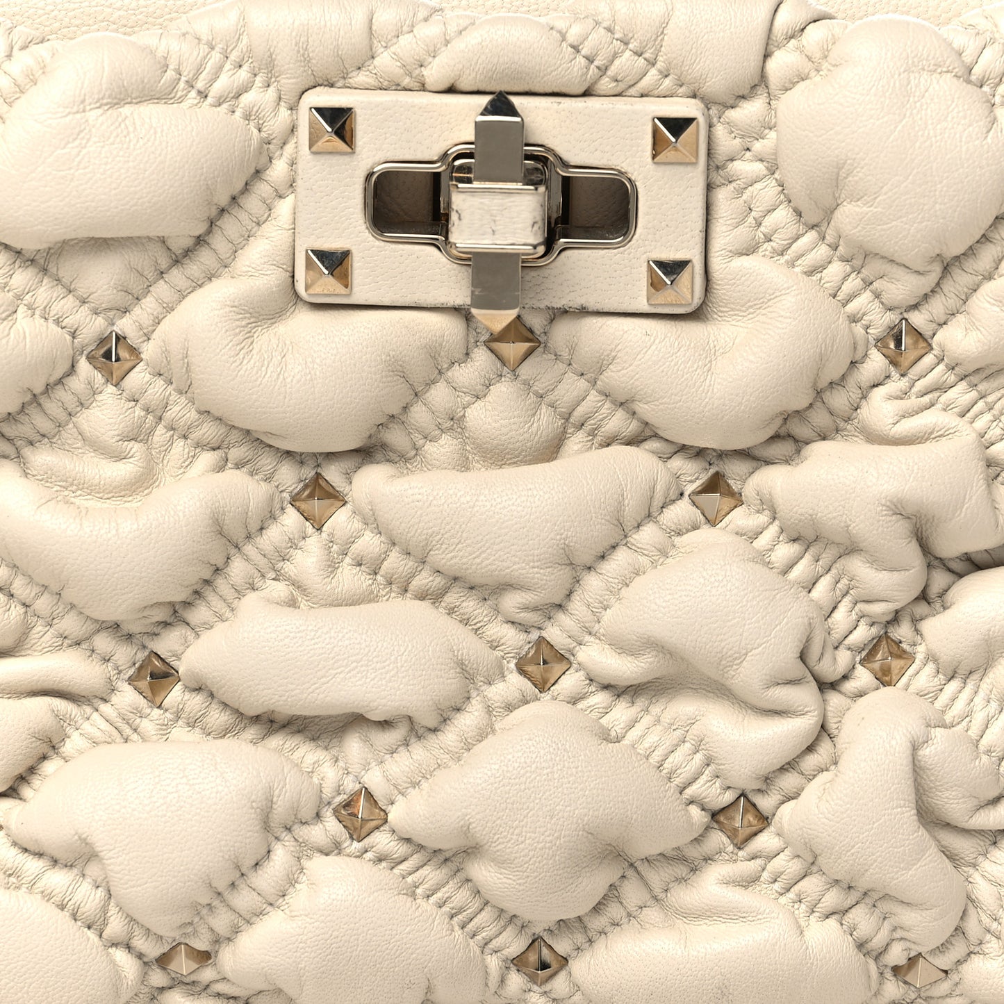 Nappa Spikeme Clutch Ivory