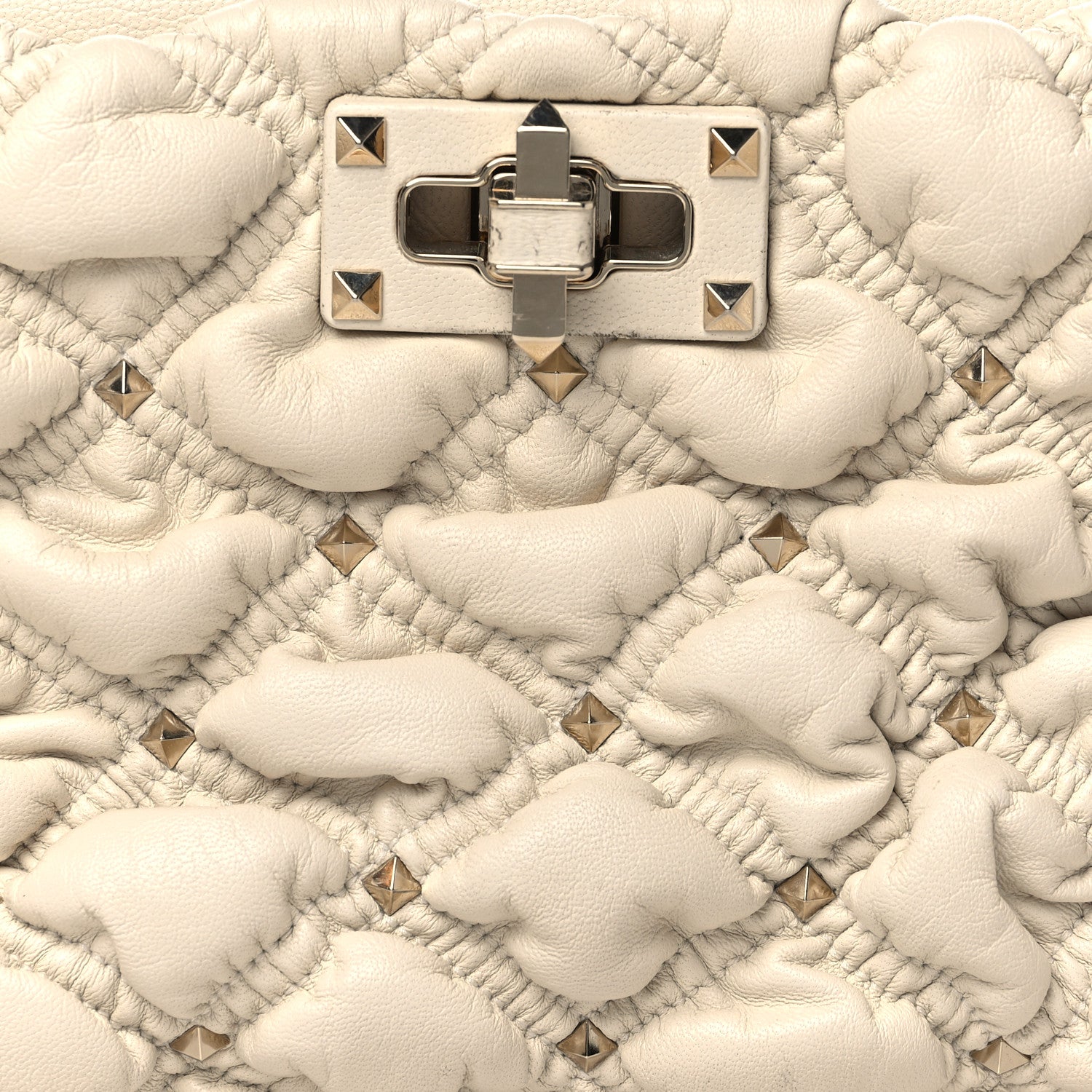 Valentino Garavani Nappa Spikeme Clutch Ivory 7 of 9