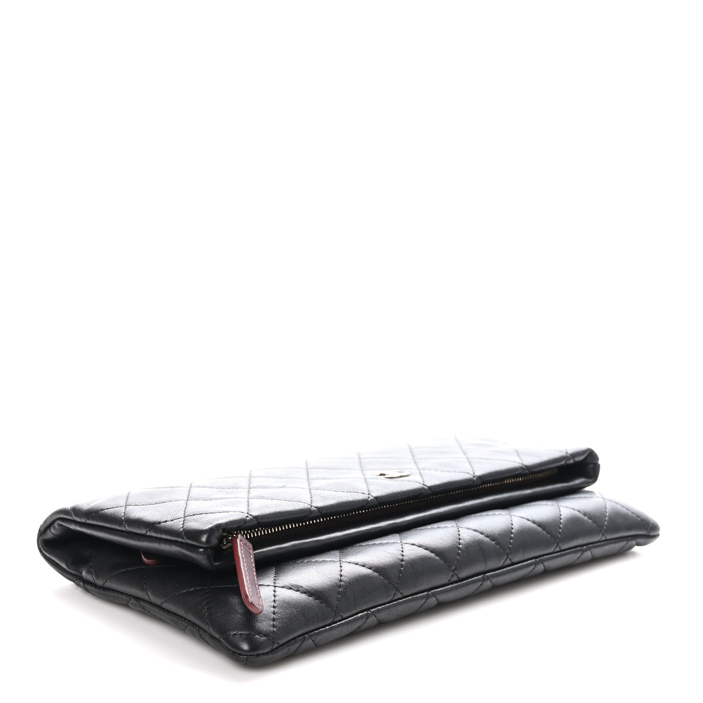 Lambskin Quilted CC Beauty Clutch Black