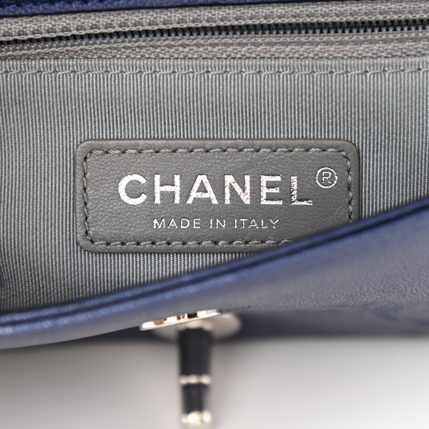 Chanel Metallic Sheepskin Chevron Quilted Small Vintage Mademoiselle Flap Navy 6 of 10