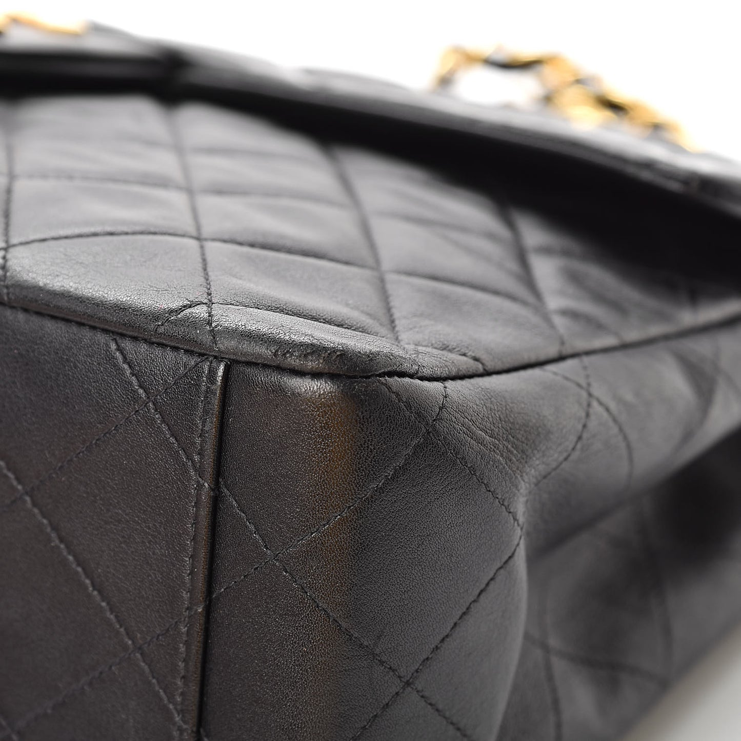 Lambskin Quilted XL Jumbo Single Flap Black