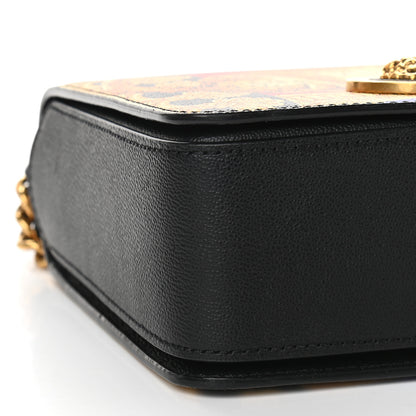 Versace Calfskin Leopard Baroque Print Medium Icon Chain Bag Black Multicolor 7 of 8