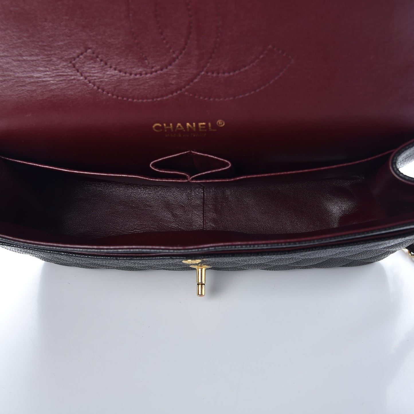 Caviar Quilted Jumbo Double Flap Black