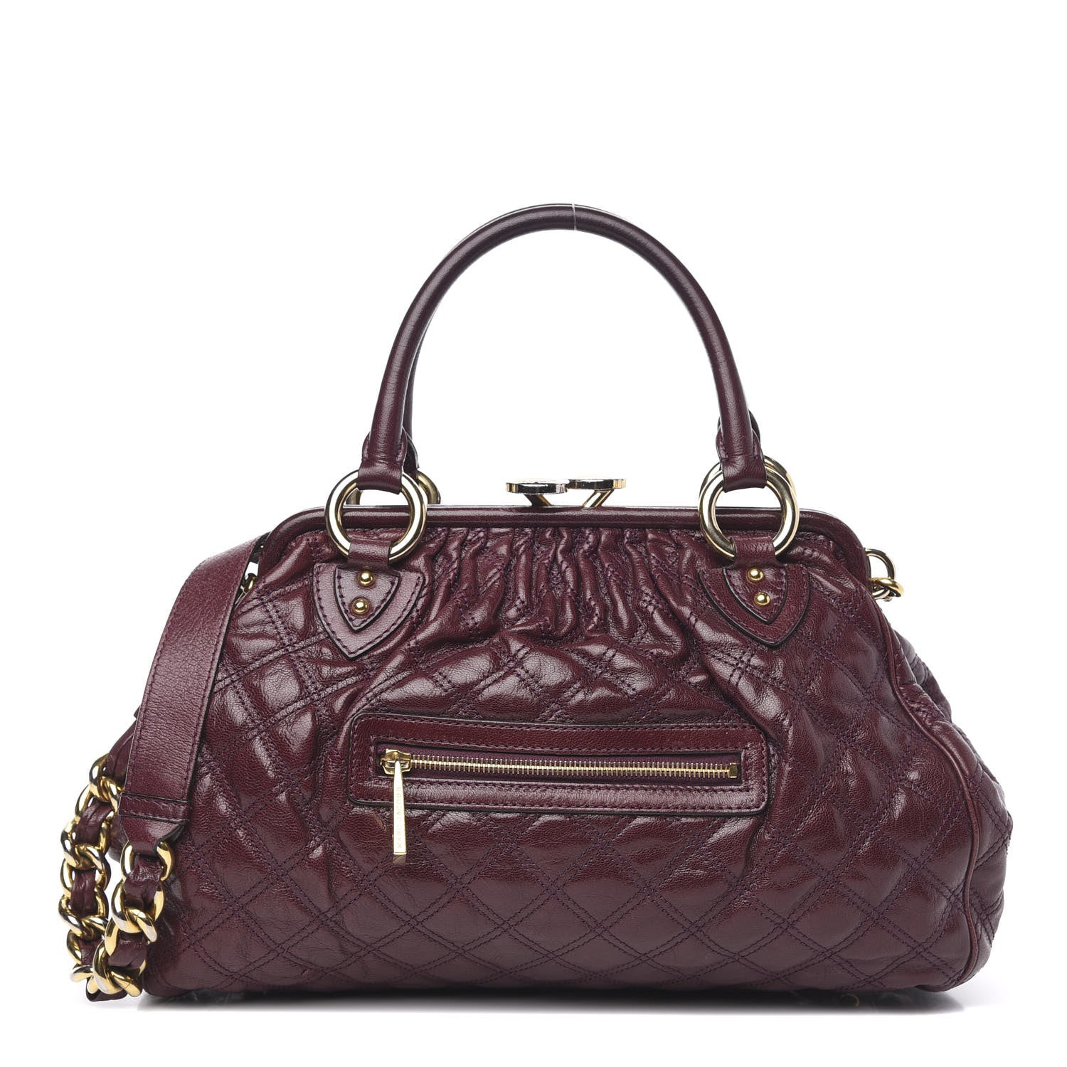 Marc Jacobs Calfskin Quilted Stam Burgundy 1 of 16
