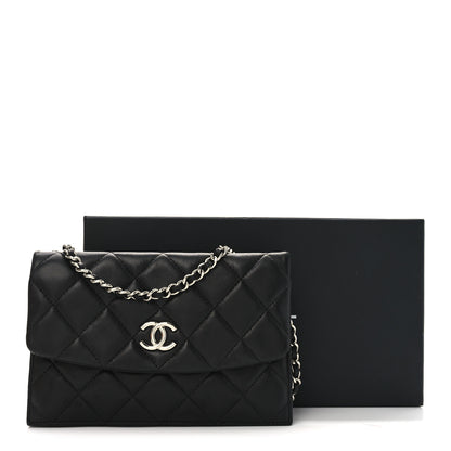 Chanel Lambskin Quilted Double Sided Wallet On Chain WOC Black 11 of 11