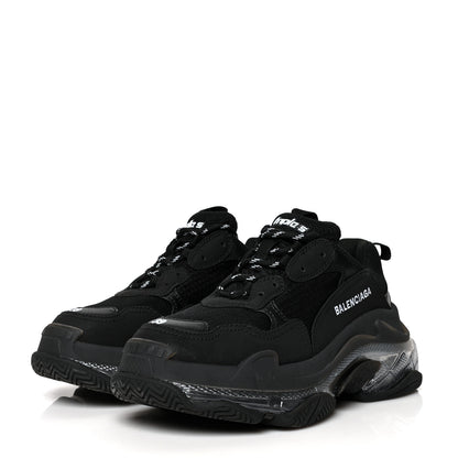 Balenciaga Fabric Mesh Clear Sole Triple S Sneakers 39 Black 3 of 7