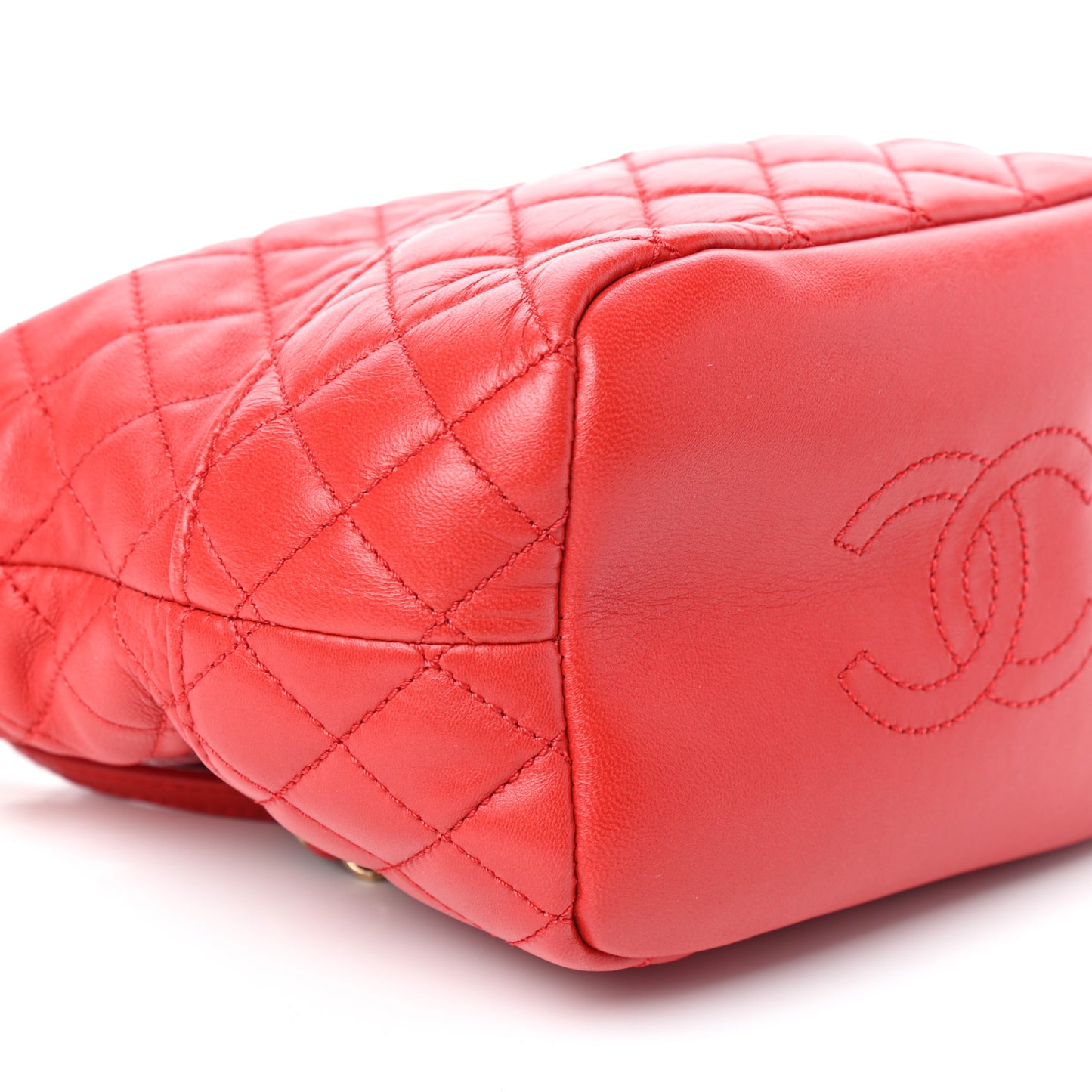 Lambskin Quilted Small Hobo Red